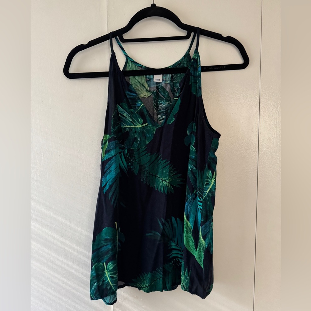 Old Navy Green and Dark Blue Asymmetrical Camisole